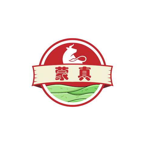 蒙真现烤牛肉干logo设计