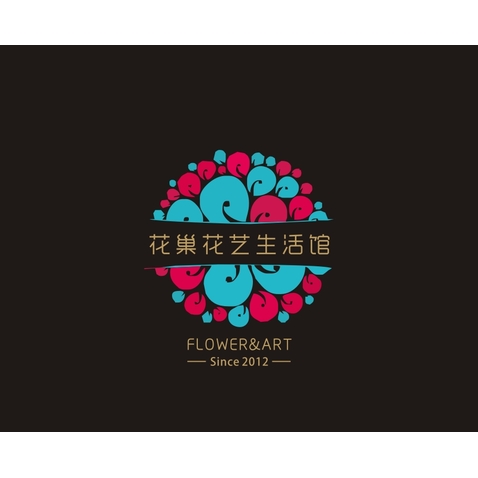 花巢花艺生活馆logo设计