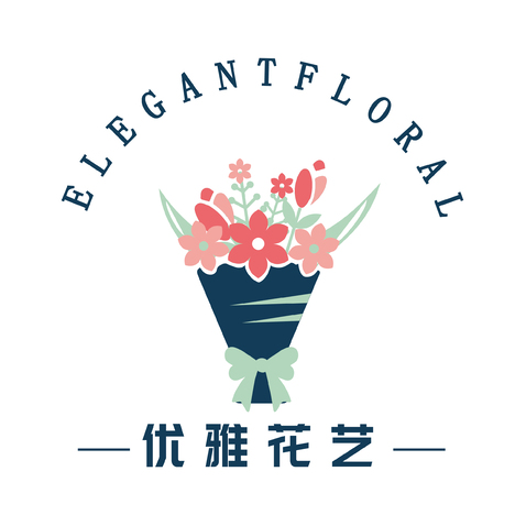 优雅花艺logo设计