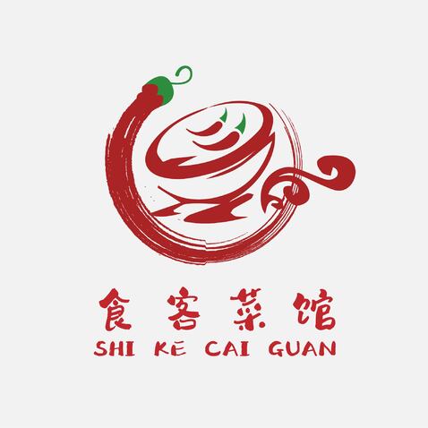 食客菜馆logo设计