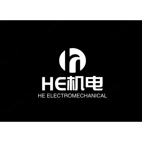 HE机电logo设计