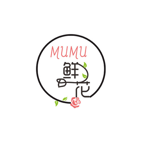 mumu鲜花logo设计