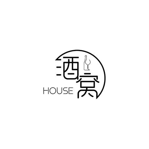 house 酒窝logo设计