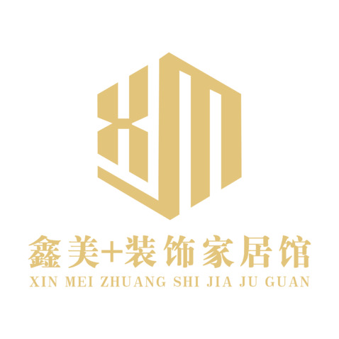 鑫美+装饰家居馆logo设计