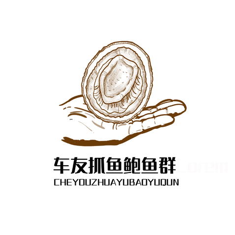 车友抓鱼鲍鱼群logo设计