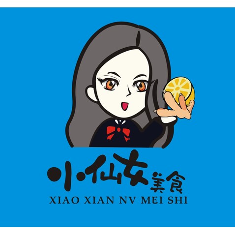 小仙女美食logo设计