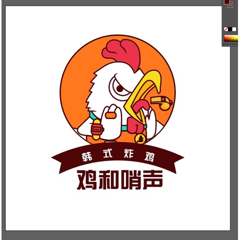 鸡和哨声logo设计