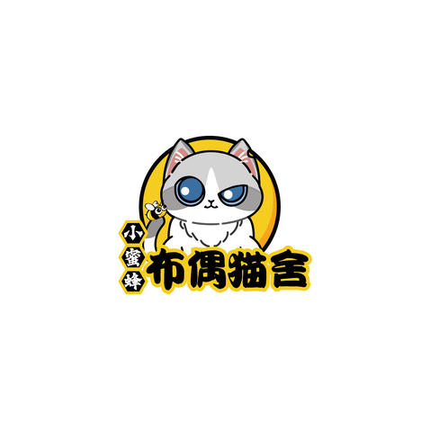 小蜜蜂布偶猫舍logo设计