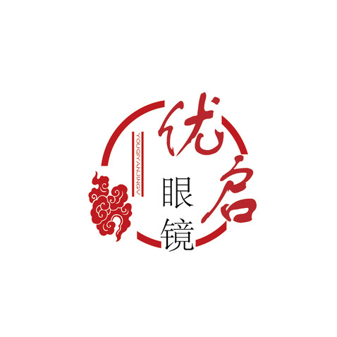 优启眼镜logo设计