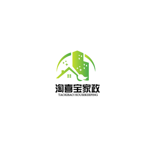 淘喜宝家政logo设计