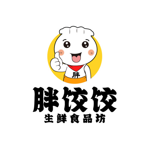 胖饺饺生鲜食品坊logo设计