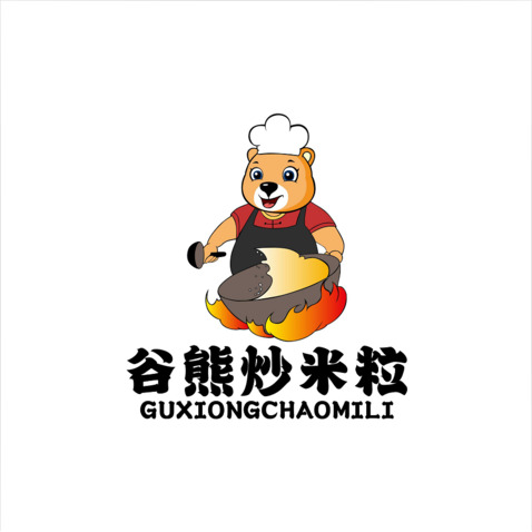 谷熊炒米粒logo设计