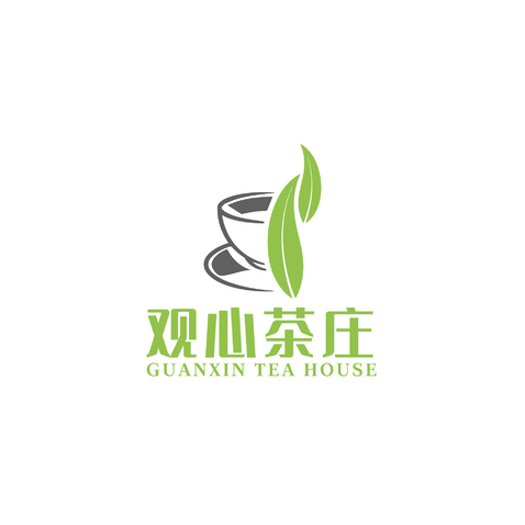 观心茶庄logo设计