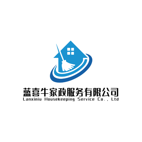 蓝喜牛家政服务有限公司logo设计