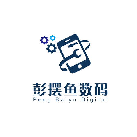 彭摆鱼数码logo设计