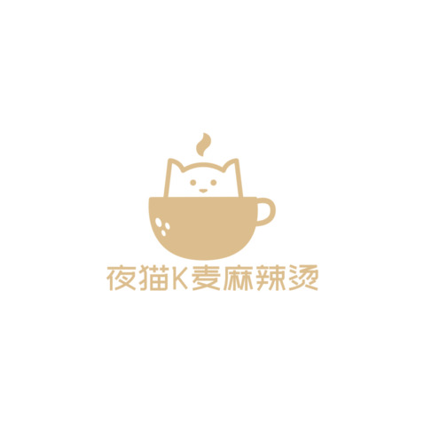 夜猫K麦麻辣烫logo设计