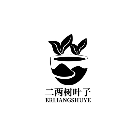 二两树叶子logo设计