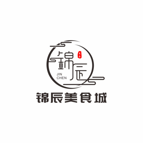 锦辰美食城logo设计