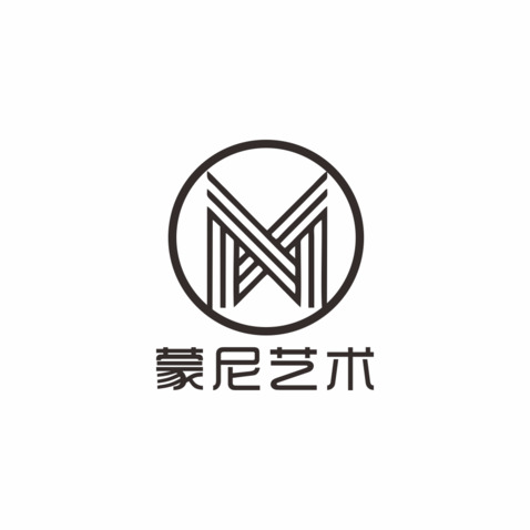 蒙尼艺术logo设计