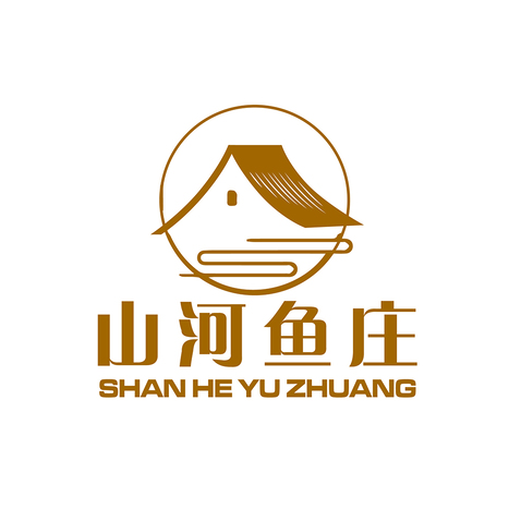 山河鱼庄logo设计