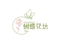 蝴蝶花坊logo设计